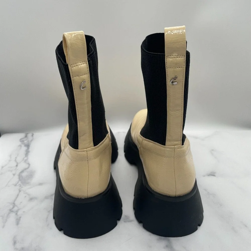 Sam Edelman Boots Womens 10 Chelsea Lug Circus Platform Cream‎ Grunge Minimalist